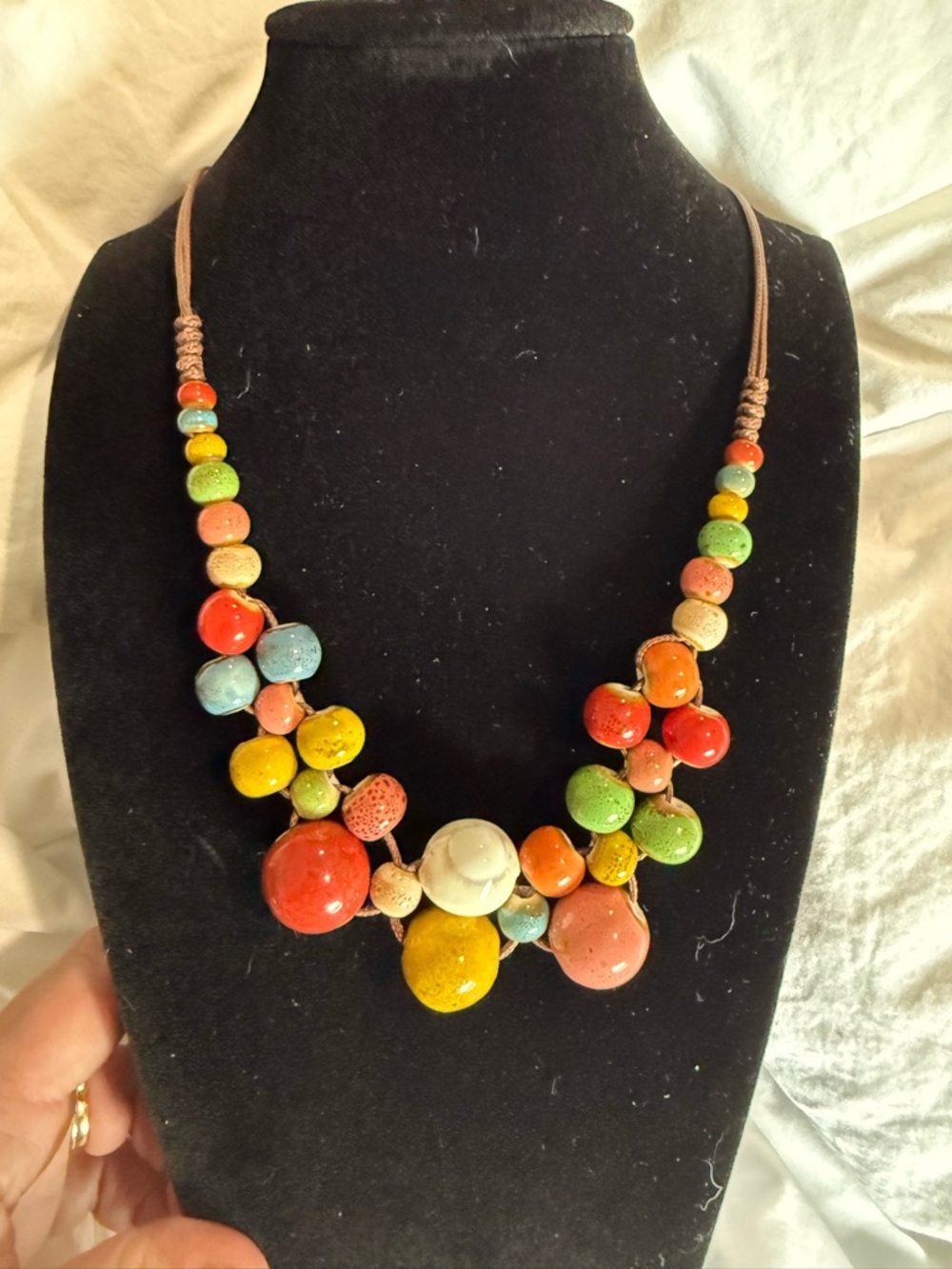 Multicolor Ceramic Bead Statement Necklace - Women Jewelry